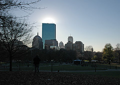 Вид с холма в Boston Commons